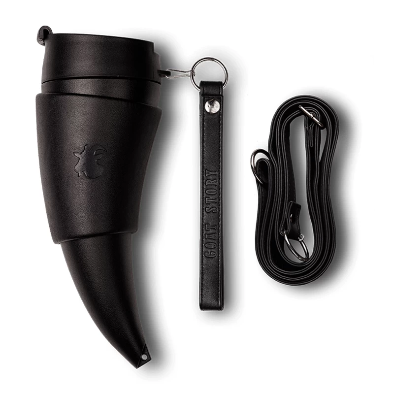 Goat Mug Echtes Leder Schwarz 470 Ml – Bild 2